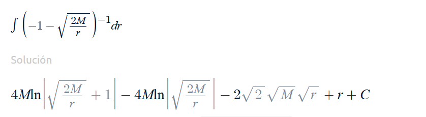 Fig 5. Equation of motion for incoming rays b=0